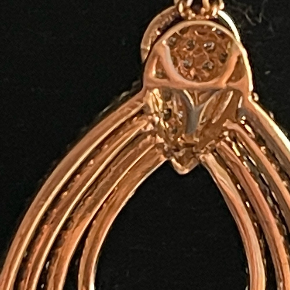 14KT ROSE GOLD DIAMOND PENDANT  NECKLACE - Picture 9 of 10